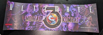 Ultimate Mortal Kombat 3 Arcade Marquee signed by Sonya Blade Kerri Hoskins 