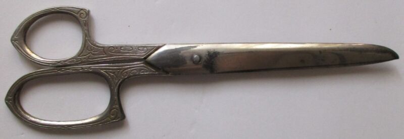 Vintage 8 Inch Eversharp Forged Steel Scissors Ornate Handles