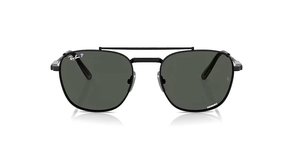 Pre-owned Ray Ban Frank Ii Titanium Rb8258 3141k8 Black W Polarized Dark Grey 51-20-140 In Gray