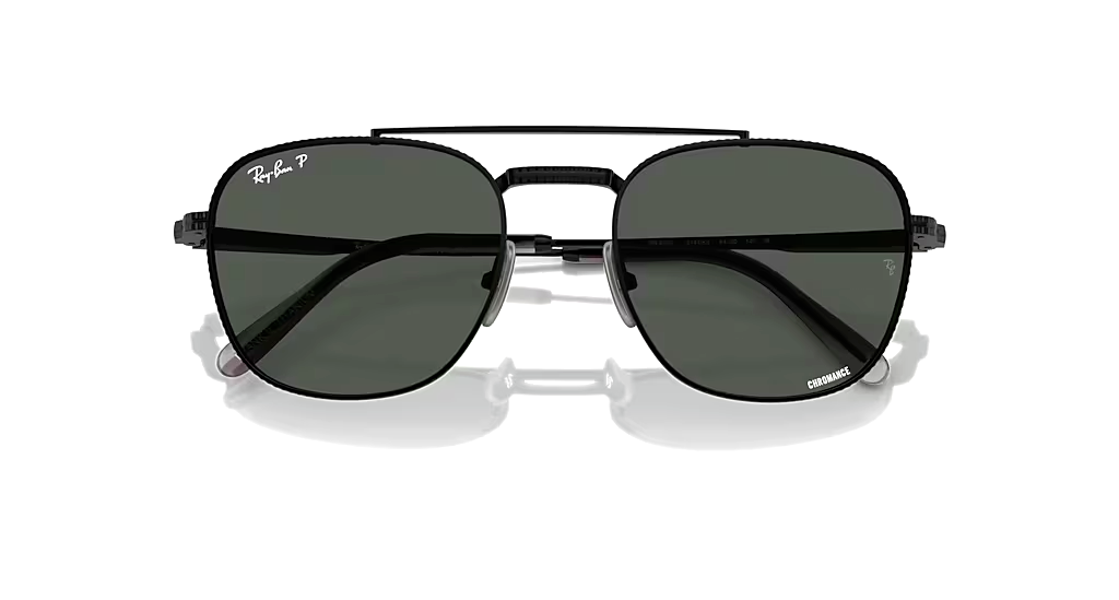 Pre-owned Ray Ban Frank Ii Titanium Rb8258 3141k8 Black W Polarized Dark Grey 51-20-140 In Gray