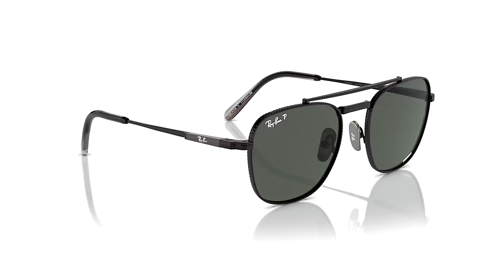 Pre-owned Ray Ban Frank Ii Titanium Rb8258 3141k8 Black W Polarized Dark Grey 51-20-140 In Gray