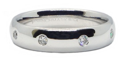 Lady's 14k gold 5.0MM lab grown diamond .31ct (E) (VS) wedding band size 8 1/2