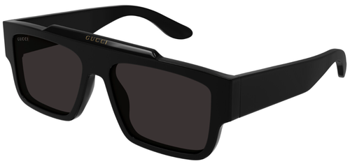 Pre-owned Gucci Gg1460s-001 Rectangle Black In Gray