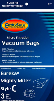 EnviroCare Vacuum Bags for Eureka Type C Mighty Mite Canisters - 3 Pack