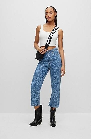 HUGO BOSS Modern-fit Jeans Women's 31/32 Blue Belt Loops Button Zipper Closure~ - Picture 1 of 19