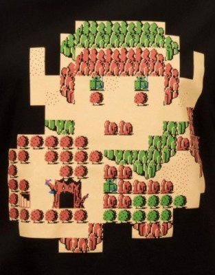 The Legend of Zelda Link 8 Bit Map T-Shirt - Size Men's XL