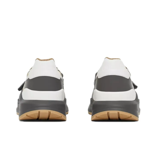 Pre-owned Burberry Vintage Leather Suede Athleisure Shoes Men's Beige