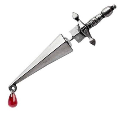 Cesare's Veto Faux Stretcher, Earring Blood Dagger Gothic Punk, Alchemy England