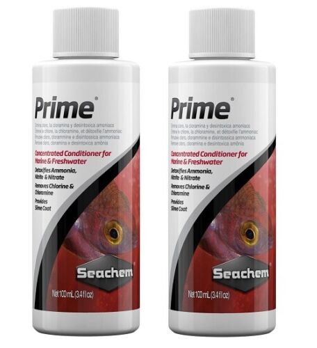 2x Seachem Prime Fresh and Saltwater Conditioner 100 ml 