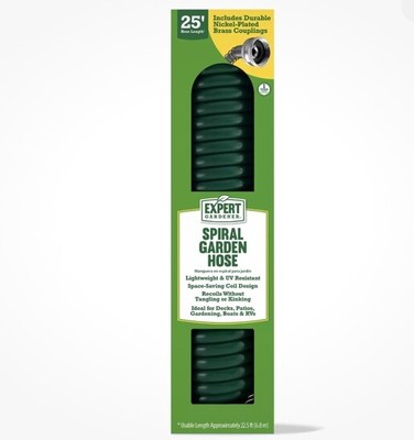 Expert Gardener 25ft Spiral Hose Green SALE! $13.85
