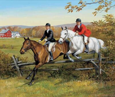 Horses Jumping Fence 240 37b 1 Artwork Micro Fiber Cleaning Cloth 6''x 8''Inch