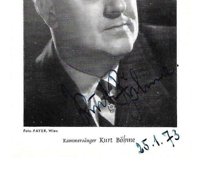 KURT BAUM signed photo  1973  OPERA Singer  Tenor   REDUCED