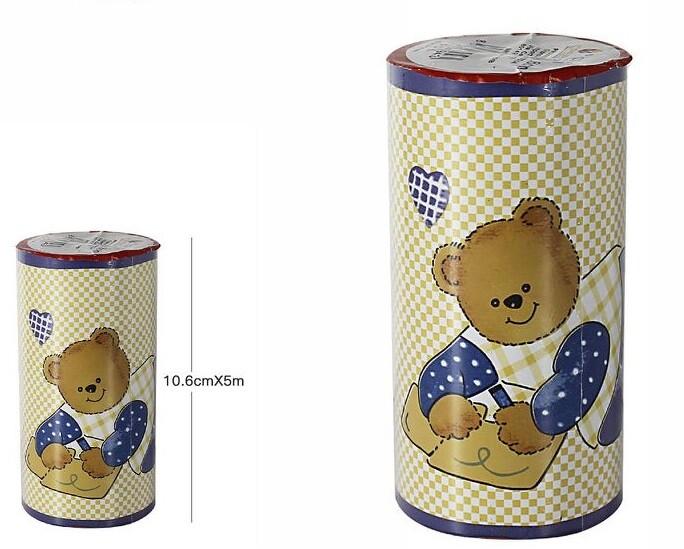 Rotolo Carta Adesiva Parati Mobili Greca Stampa Orso 10,6cmx5mt 64094 dfh