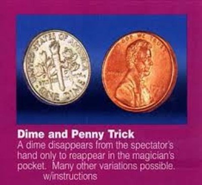 Dime and Penny Illusion - Dime & Penny - Similar to Scotch and Soda Illusion