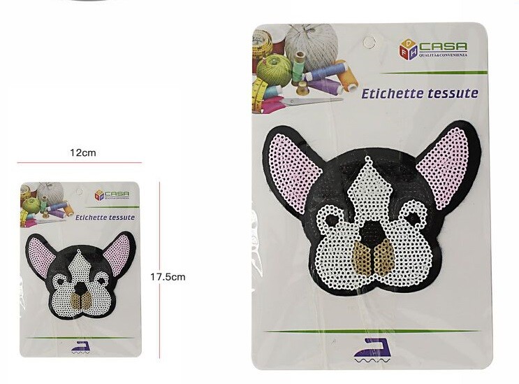 Toppa Patch In Tessuto Abbigliamento Ricamata Fantasia Bulldog Francese 8cm dfh