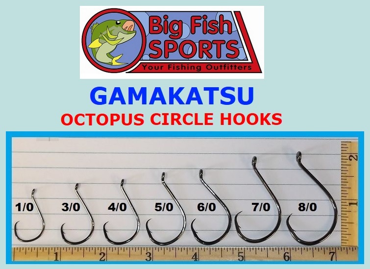 GAMAKATSU SALTWATER FRESHWATER OCTOPUS CIRCLE HOOK VALUE PACK 1//0 208411-25