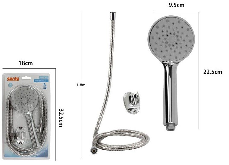 Kit Bagno Doccetta Doccino Soffione Doccia Con Laccio 1,8m e Staffa 69348 dfh