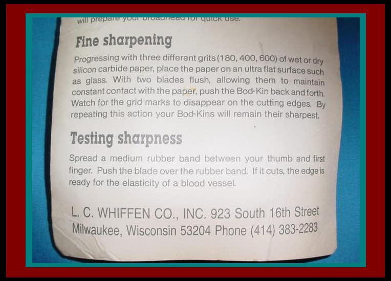 Original Package of 6 VINTAGE BODKIN 3 Blade - WORLD'S DEADLIEST - BROADHEADS