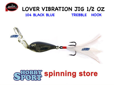 MOLIX LOVER VIBRATION JIG 1/2 OZ TREBBLE HOOK COLOR 104 BLACK BLUE