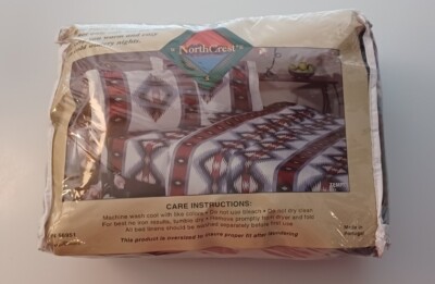 North Crest 4 Piece Full Flannel Sheet Set - Brand New - Vintage - 100% Cotton