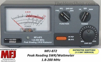 MFJ 872 Grandmaster SWR & Wattmeter, 1.8-200 MHZ, 5 - 20 - & 200 Watt Range NEW . Buy it now for 78.8