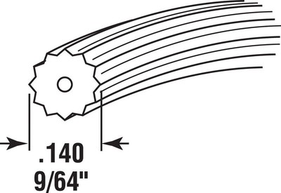Prime-Line P7564 Black Vinyl Screen Retainer Spline 0.14 Dia. x 6000 L in.