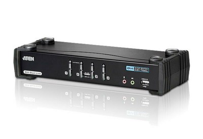 ATEN 4-Port USB DVI Dual Link KVM Switch with Audio & USB 2.0 Hub (KVM cables )