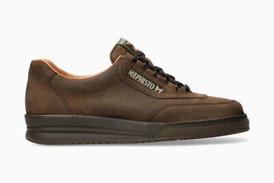 Pre-owned Mephisto Men's Match Hazelnut Old Velours 735 Flat Heel Lace-up Sneakers In Hazelnut Old Velours 11735