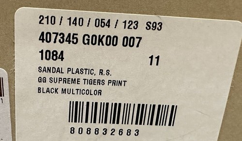 Pre-owned Gucci Gg Supreme Tigers Print Black Slides Mens Size 11 (us Size 11.5) Authentic