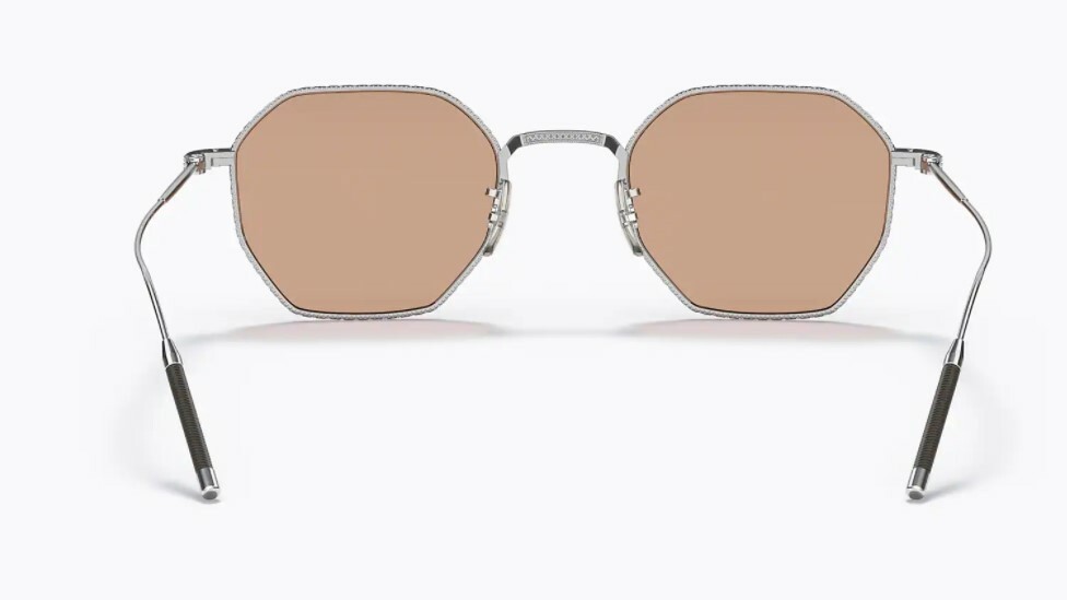 Pre-owned Oliver Peoples 0ov 1299t Tk-5 5254 Brushed Silver Titanium Unisex Eyeglasses In Dusk Beach