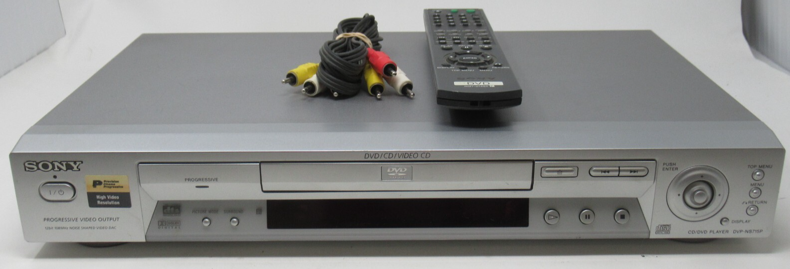 SONY SINGLE DISC CD/DVD/VCD PLAYER DVP-NS715P, HI-VID RES. W