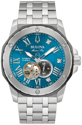 New Bulova Marc Anthony Marine Star ST Steel Blue Dial Men
