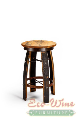 Bourbon Barrel Round Swivel Stave Bar Stools