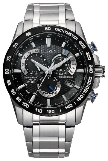 Citizen Eco-Drive Perpetual Chrono A-T Black Dial Mens Titanium Watch CB5908-57E 13205142642 | eBay
