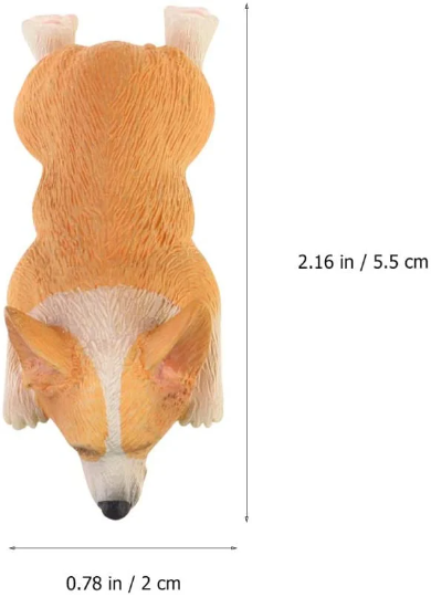 1 pc 1:12 Sleeping  Red White brown welsh corgi Dog figure toy Dollhouse Magnets