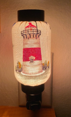 Light house Fabric Night Light Nursery Bedside Plug-in Hall Wall Lamp