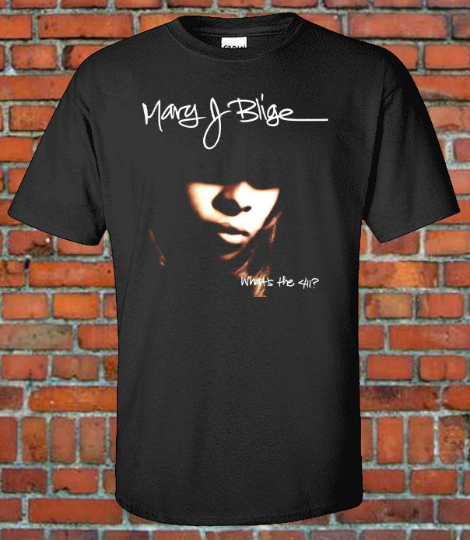 Tシャツ・カットソー Mary J. Blige Official What's the 411? Remix L/S T-Shirt 90s Mary J Blige what's the 411 album Cover Vintage Shirt Style