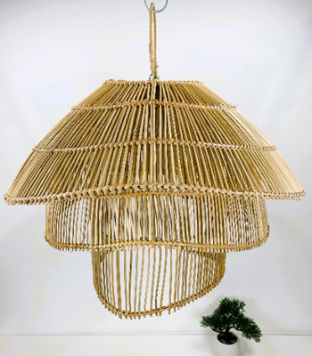 TROPICAL LIGHT PENDANT Rattan Light Shade Boho Wicker Light Pendant