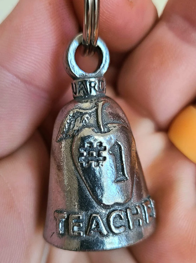 No. 1 Teacher - Number One Teacher Guardian Bell Pendant Lucky Charm