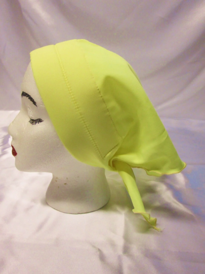 Vintage 1960s Bright Yellow Triangular Head Scarf Scalloped Edge