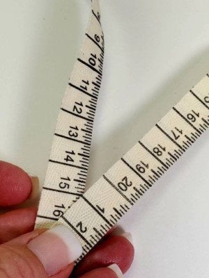 Fabric trim ruler twill tape print, sold by the yard.