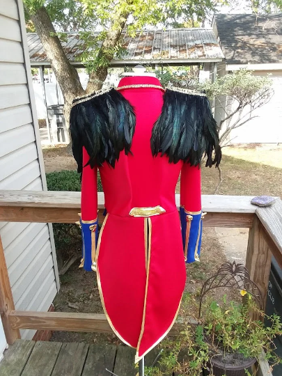 Pre-owned Handmade Britney Ringmaster Jacket In Red