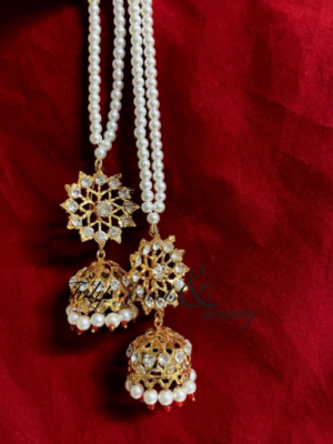 Gold plated indian Hyderabadi Karan phool jhumki Pakistani