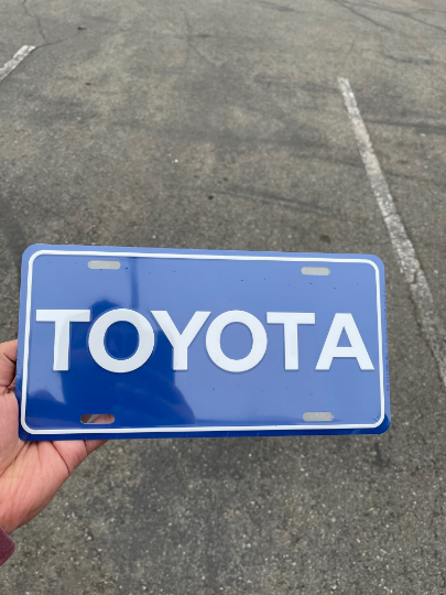Vintage Inspired Toyota Retro Aluminum License Plate