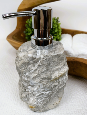 GRIGIO MARBLE SOAP DISPENSER Rustic Soap Dispenser Marble Lotion Pump