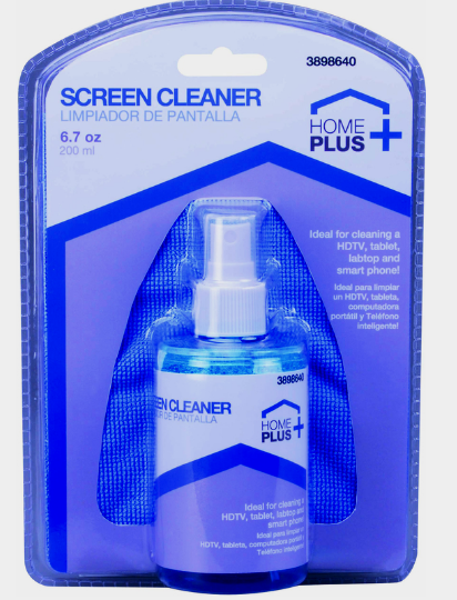 Home Plus 3898640 No Scent SCREEN CLEANER 6.7 oz With Microfib...