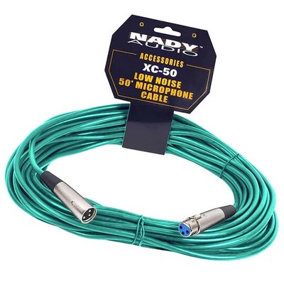 Nady XCCG-50 Low Noise Microphone XLR Cable - Green - 50 ft.