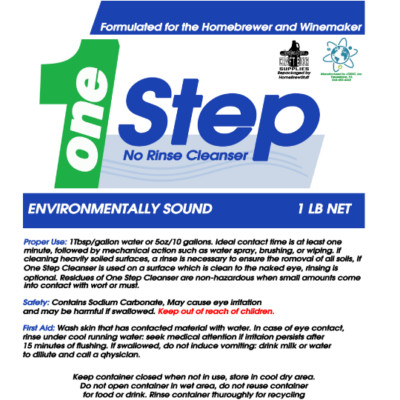 One Step 1lb - No Rinse Cleaner For Homebrewing Beer and Wine Making