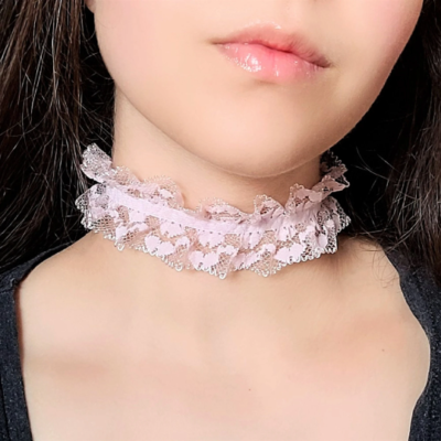 Pastel Pink Ruffle Choker Frilly Lace Sweet Lolita Jewelry Victorian  Necklace | eBay