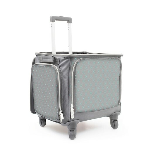 Gray Geo 360 Rolling Craft Tote By Recollections .+ FREE Zipper Briefcase